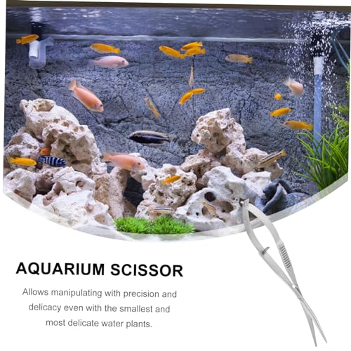 MERRYHAPY Stainless Steel Aquarium Scissors Portable Spring Scissor for Plant Maintenance Ideal for Aquascaping