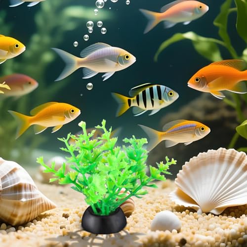 TOYANDONA 20 Pcs Simulation Water Grass Aquarium Plants Mini Plastic Fish Tank Decor Artificial Aquatic Plants for Betta Goldfish Turtle Tanks