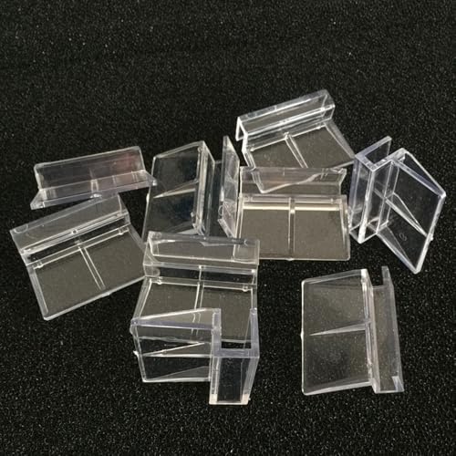 6PCS Aquarium Lid Clips Clear Acrylic Fish Tank Lid Holder Aquarium Cover Support Clamps Easy to Use(10mm/0.39in)