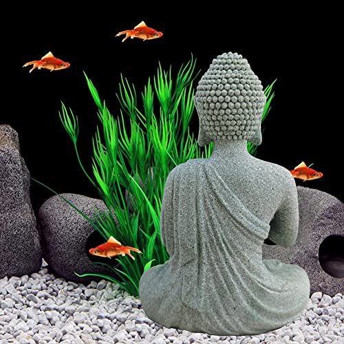 livelyfish Aquarium Buddha Statue Asian Japanese Fish Tank Decoration Zen Buda Figurines Stone Buddha Sculpture Ornaments for Fish Tank Decor, B-L - size: 3x2x4.7 inches