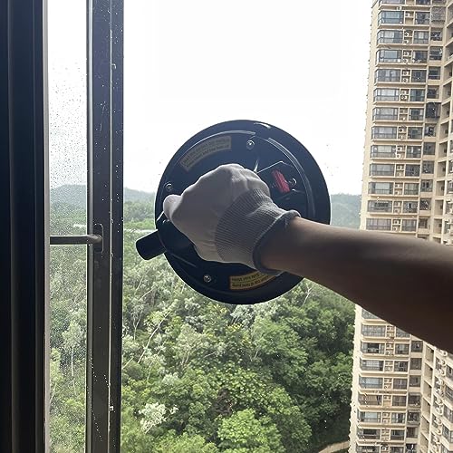 8 inch Glass Suction Cups 2 Pack Heavy Duty Vacuum Suction Cup to Lift Large Glass, Industrial Suction Cup Lifter for Window, Tile, 480 lbs Load Capacity, Air Pump