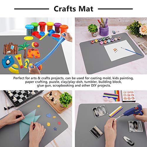 Gartful 3PCS Silicone Sheet for Crafts, Epoxy Resin, Jewelry Casting Molds, Multi-Purpose Counter Pad, Placemat Table Mat, Desk Protector, Nonskid Nonstick, Dark Grey (15.7x11.8 inches) - color: Dark Grey, size: 3pcs - 15.7 x 11.8 inches