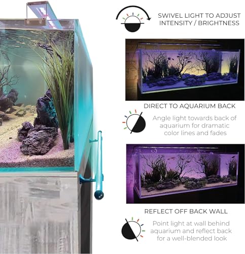 ColorCast Aquarium Background LED Light Kit with Frosted Background Film | Smartphone and Voice Control | 24/7 Timers | Alexa and Google Home | for Aquariums, Terrariums and Vivariums | 32"-48" - size: 32" | 32" to 48"