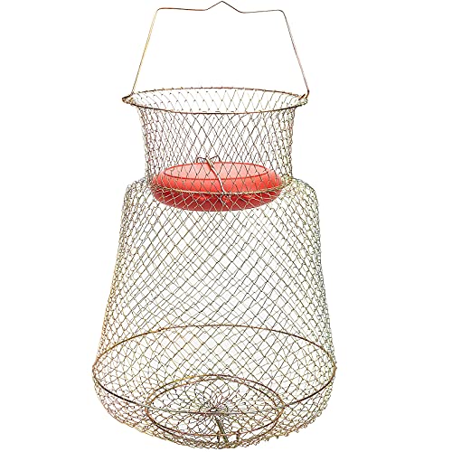 codree Floatable Galvanized Steel Wire Fish Basket, Collapsible Floatable Wire Fishing Basket, Portable Floating Fishing Net Baskets, Robust and Easy to Use