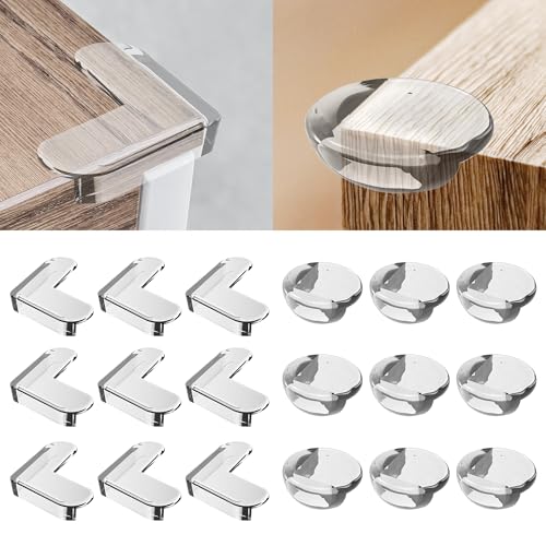 20 Pack Corner Guards Corner Protectors for Baby, Clear Furniture Corner & Edge Safety Bumpers for Table Edges & Sharp Corners - Baby Proofing Moonybaby (L- Shaped & Round Shape) - size: 20pcs L&R Shape(L*10+R*10)