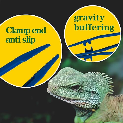 5-Pack Reptile Feeding Tongs Set - Hygienic Anti-Slip Blue Tweezers for Bearded Dragons, Lizards, Snakes, Aquariums & Small Animals(Five colors to choose from) - color: Blue