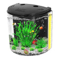 AQUANEAT Fish Tank, 1.2 Gallon Aquarium, Small Betta Fish Tank Starter Kit with LED Light and Water Filter Pump, Round