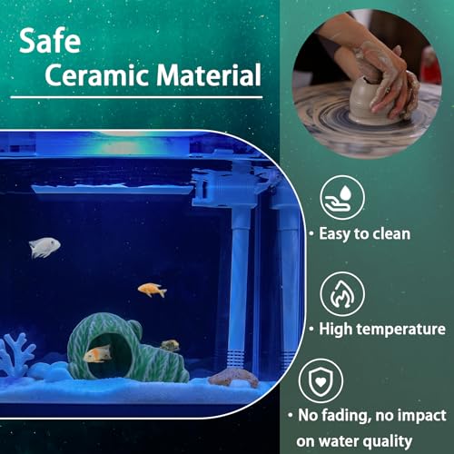 Aquarium Decor Cave Betta Fish Tank Accessories Ornaments Cactus House Hideout for Shrimp Cichlid Hermit Crab, Octopus Hiding Breeding for Tank (Green Cactus) - color: Light Green
