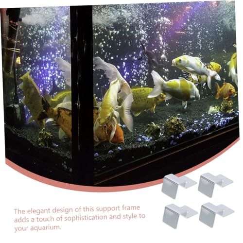 Levemolo 4pcs Stainless Steel Aquarium Lid Clips Heavy-Duty Fish Tank Glass Cover Supports Resistant Brackets for Secure Fish Tank Glass Lids for Aquariums