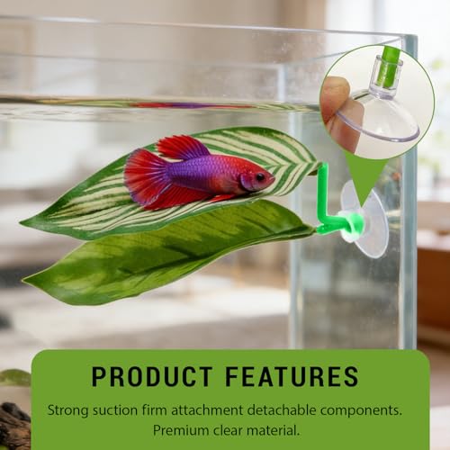 7PCS Betta Hammock & Fish Toys Set, Fish Tank Decor & Accessories for Resting Hiding Aquarium with Training Mirror and Feeding Ring