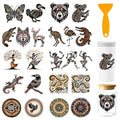 23 Pcs Vintage UV DTF Cup Wraps for 16OZ Glass, 4.3 x 9.4 Inch Butterfly Koala UV DTF Transfer Stickers Indigenous Art Rub on Transfer Decals for Glass Bottle Vase Furniture Crafts - style: Indigenous Art