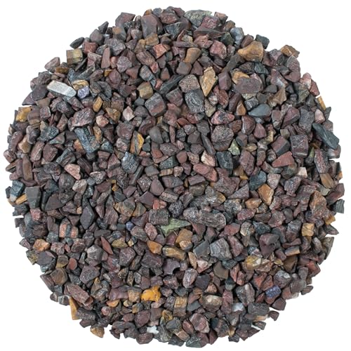 Crocon 1/2 LB Crushed Red Tiger Eye Chips Bulk Stones 1100+ Carats Natural Quartz Pieces Irregular Shape Gemstones House Warming Gifts New Home and Chakra Healing Crystals Home Decor Gifts for Women - color: Red Tiger Eye, size: 1/2 Pound