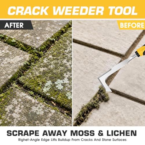 SWANSOFT Crack Weeder – Crevice Weeding Tool for Sidewalk, Driveway & Garden, Garden Tools for Weeding, Heavy-Duty Stainless Steel Crack Weeder Tool,Ergonomic Handheld Crack Weeder