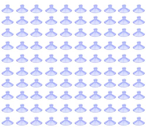 100Pcs Small Suction Cups for Glass - Clear Anti-Slip Pads, No-Hook Plastic Suction Cups for Windows, Table Tops, Home Organization & Festival Decor (Diameter 20mm)