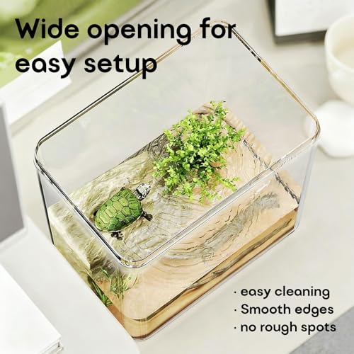 Fish Tank, 0.85 Gallon Easy to Maintain Small Aquarium for Betta,Snails, Shrimp and Aquatic Planting. - color: Transparent, size: 0.85 Gallon