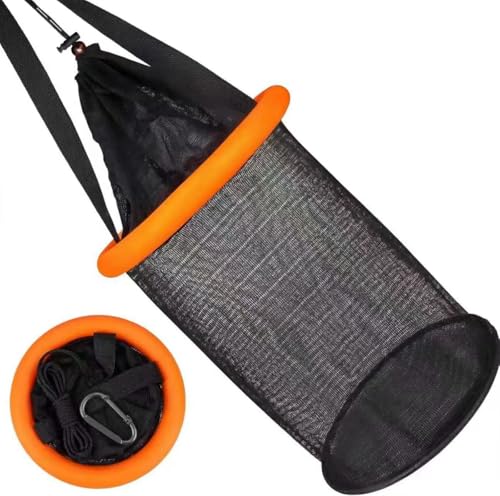 Floating Fish Basket for Live Caught, Foldable Fishing Holder Minnow Bucket Portable Collapsible Fishing Net Storage Cage for Live Fish Bait Live Well