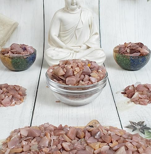 Crocon 1 LB Crushed Pink Opal Chips Bulk Stones 2000+ Carats Natural Quartz Pieces Irregular Shape Gemstones for House Warming Gifts New Home and Chakra healing crystals Home D�cor gifts for women - color: Pink Opal, size: 1 Pound