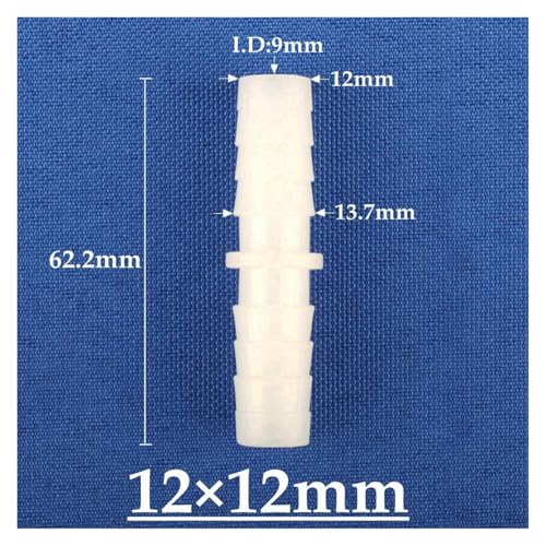 5~200pcs 3-14mm Food Grade Barbed PE Connectors Aquarium Fish Tank Air Pump Hose Joint Soft Water Pipe Equal Coupling Connector(12mm PE,20pcs) - color: 12mm PE, size: 20pcs