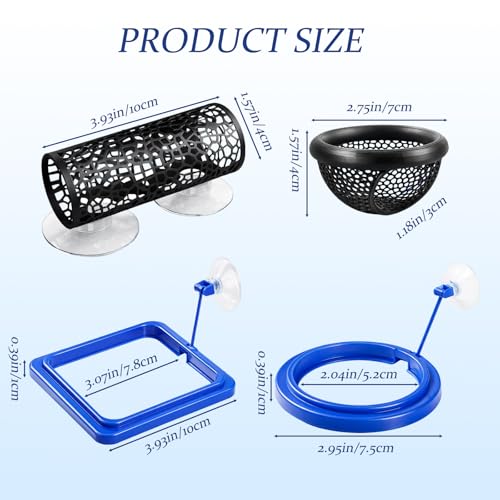 4 Pcs Betta Fish Hammock and Feeding Ring Set, Aquarium Accessories for Resting and Feeding, Includes Floating Fish Resting Tunnel and Lounge for Betta Fish Care