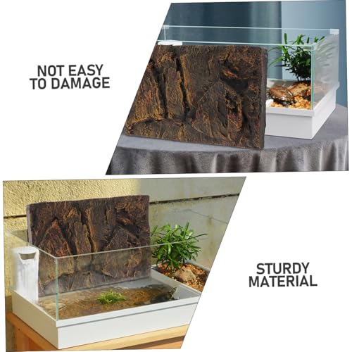 BESPORTBLE 3D Reptile Tank Background Board Realistic Turtle Tank Decor Adhesive Terrarium Back Wall