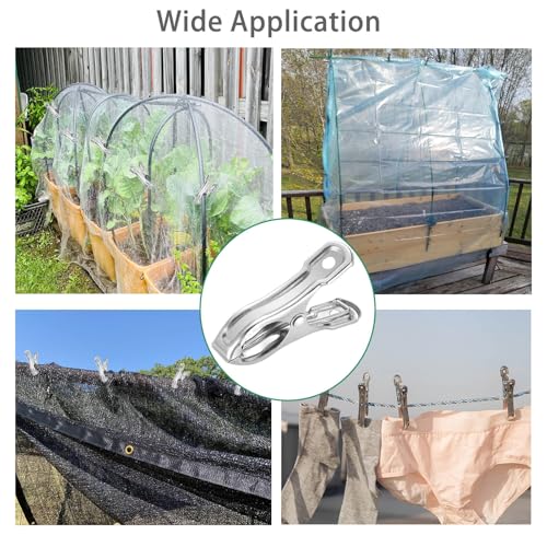 40 PCS Garden Clips, Greenhouse Clamps Made of Stainless Steel, Greenhouse Clips for Netting, Have a Strong Grip to Hold Down the Shade Cloth or Plant Cover on Garden Hoops - style: 40Pcs