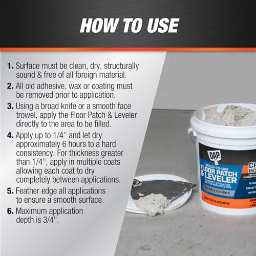 DAP Flexible Floor Patch and Leveler, Light Gray, 32 Oz (7079859184)