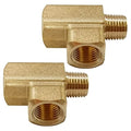 Uenede 2PCS Brass Tee Pipe Fitting 1/4" NPT Female x 1/4" NPT Female x 1/4" NPT Male for Water/Oil/Gas - style: Female x Female x Male