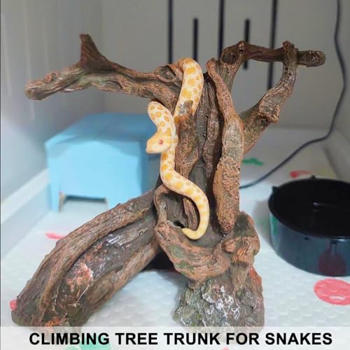 Hermit Crab Climbing Toys Aquarium Decorations Artificial Tree Trunk Ornaments Betta Fish Hideout Caves Reptile Habitat Decor Accessories for Leopards Geckos Lizards