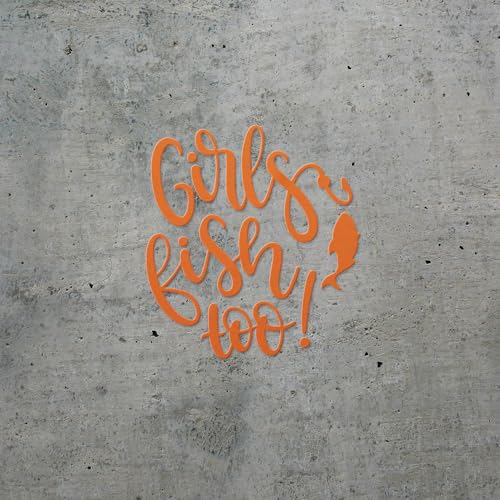 Decal Stickers of Girls Fish Too (Pastel Orange) (Set of 2) Premium Waterproof Decal Stickers for Laptop Phone Accessory Helmet Car Window Mug Tuber Cup Door Wall Decoration - BICVER1c33532PO0124 - color: Pastel Orange, size: 4.8'' x 5.2''