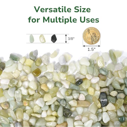 GreatBuddy 10-lb Decorative Rocks for Indoor Plants, 3/8" Jade Pebbles for Planters, Gravel for Succulent, Vases, Bamboo, Garden Landscaping, Crafts, Aquariums, Natural Polished - color: Jade-10lb, size: Medium-3/8 Inch
