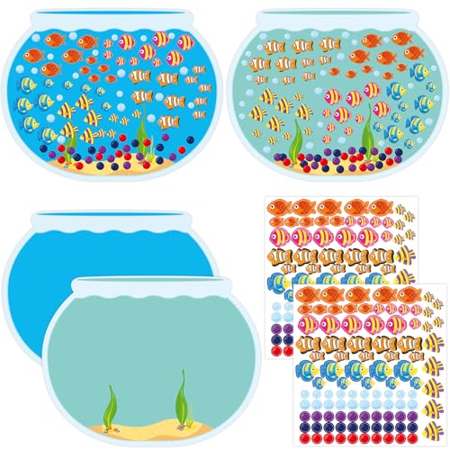 Fancy Land 16 Make Your Own Fish Tank Stickers with Cardboard Backgrounds 14.2 X 11 Inch Summer School Kids Classroom Project Party Activities Graduation End of Year