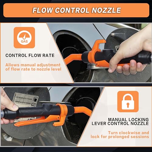 SOLALI Portable Battery Powered Gas/Liquid Transfer Pump, Battery Operated Liquid Water/Fuel Transfer Pump with Adjustable Flow Control, 2.2 Gallons per Min, Electric Siphon Pumps for Fuel Gas Water - style: Flow nozzle pump