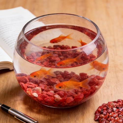 Natural Agate Aquarium Gravel, Fish Tank Rocks and Pebbles, Suitable for Indoor Plants, Colorful Crushed Stones can be Used for vase Filling, Succulent Plant Decoration, DIY Crafts (Red) - color: Red