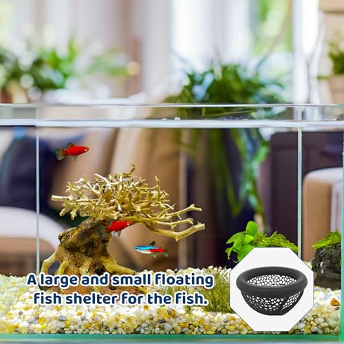 2 Pack Betta Hammock, Betta Fish Tank Accessories, Floating Betta Hide, Beta Fish Tank Decor, Fish Cave, Aquarium Decorations (Black and White)