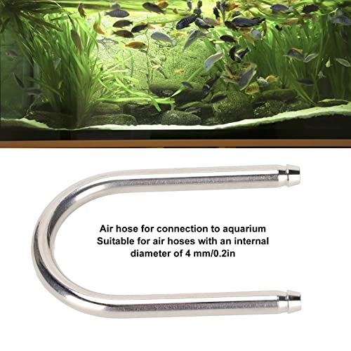 Zerodis Aquarium U Shape Tube, Fish Tanks Carbon Dioxide Air Bend Trachea Connecting Pipe Stainless Steel Tube CO2 Connector for Aquarium Fish Tanks Co2 Oxygen Tubing