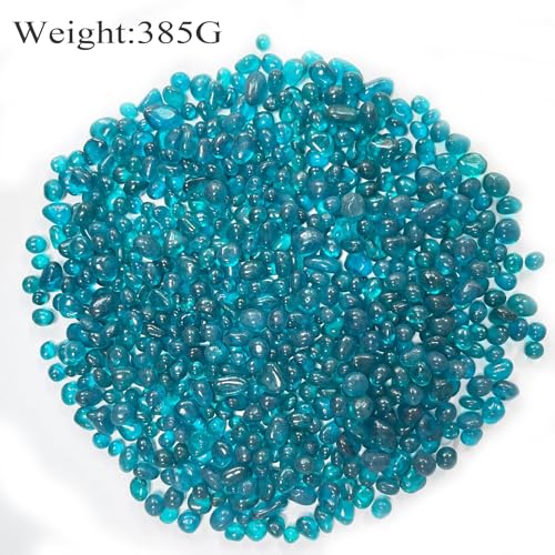 Glass Stones, 0.85LB/385g Pine Green Glass Rocks for Vase, Aquarium Pebbles for Fish Tank, Sea Glass Rocks for Vase Filler Craft - color: Blue Green