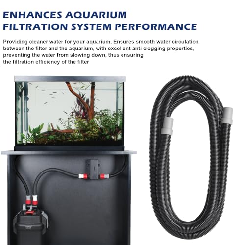 A20015 Ribbed Hosing fit for Fluval 304/305/306/307/404/405/406/407 Canister Filters, Replacement for Fluval Aquarium Filter Tubing, 9.8Ft Hose - Enhances Aquarium Filtration System Performance