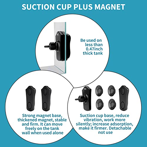 hygger 4200GPH Double Head Aquarium Circulation Pump, Quiet 12W Aquarium Wave Maker, with Strong Magnetic Suction Base, 360°Adjustable Power Head, for 110~240 Gal Tank - size: 4200GPH 12W, for 110~240Gal