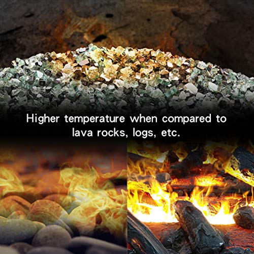 Stanbroil 10-Pound Blended Fire Glass - 1/4 inch Reflective Tempered Fire Glass Blended Onyx Black, Platinum, Light Green Reflective for Indoor and Outdoor Gas Fire Pits and Fireplaces - color: Onyx Black, Platinum, Light Green, size: 1/4"