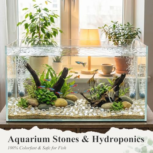 DomeStar 2LB Clear Flat Glass Marbles, Clear Glass Beads Decorative Gem Pebbles Vase Fillers for Centerpieces Table Scatter Home Decor - color: Clear