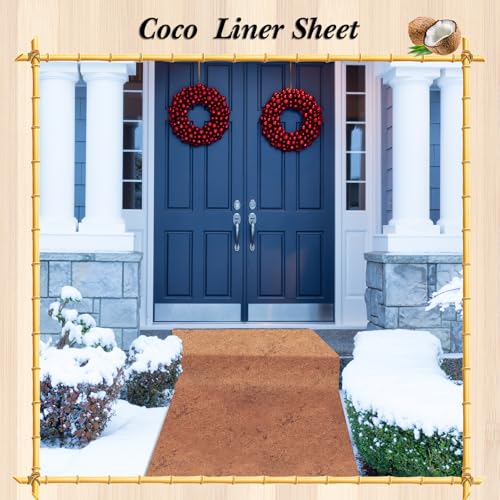 Jetec Coconut Liners for Planters, 24x 140 Inch Natural Coco Planter Roll Liner for Hanging Basket, Reptile Carpet, Fiber Mat, Garden Decoration, Animal Pet Reptile Pad - size: 24 x 80 Inch