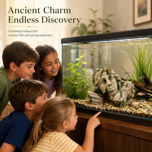 Mechpia Aquarium Hideout Cave Decor, Betta Fish Tank Decorations Cave Ornament Accessories for Breeding Betta Goldfish Shrimp Conch Reptile Leopard Gecko