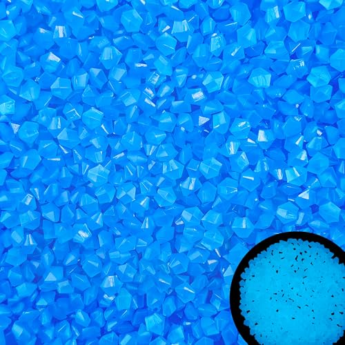 2000PCS Glow in The Dark Rocks for Fish Tank Glow Rocks for Outsode Pond Glow in The Dark Gravel for Aquariums Walkway Pathway Outdoor Plants Landscape(Bule),5-8mm - size: 2000, style: Blue