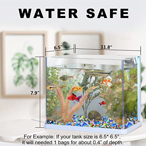 Keedolla Colorful Clear Sea Glass Pebbles Aquarium Gravel Fish Tank Rocks Small, Irregular Glass Gems Stones Beads Marble Pebbles Rock Sand for Garden|Vase Filler|Fish Turtle Tank Decorations - color: Rainbow, size: 0.93 Pound