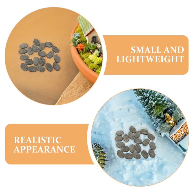 UKCOCO 20Pcs Miniature Stepping Stones for Fairy Garden Accessories DIY Bonsai Micro Landscape Resin Rock Decorations for Garden Pathways and Aquarium Ornaments