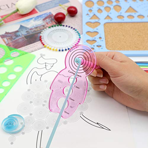 KITANIS 14 Pieces Paper Quilling Tools Slotted Kit, Assorted Sizes Rolling Curling Quilling Needle Pen for Art Craft DIY Paper Card Making Project Tools - color: 14P purple