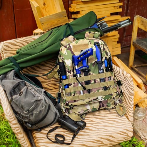 Lightweight Fishing Tackle Backpack Professional Water-Resistant All-in-One Rod Holder & Gear Storage - color: C-camouflage