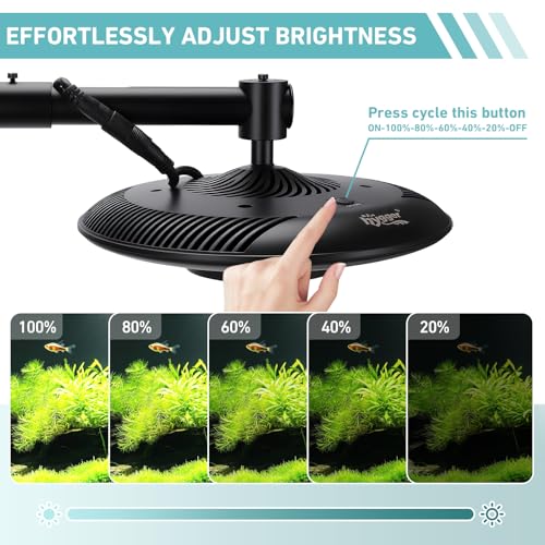 hygger 95W High PAR Aquarium LED Light, 5 Adjustable Brightness Full Spectrum Fish Tank Lamp & Stand Kit Ideal for Aquascaping Planted Tank Fish Display Shrimp Tank Paludarium