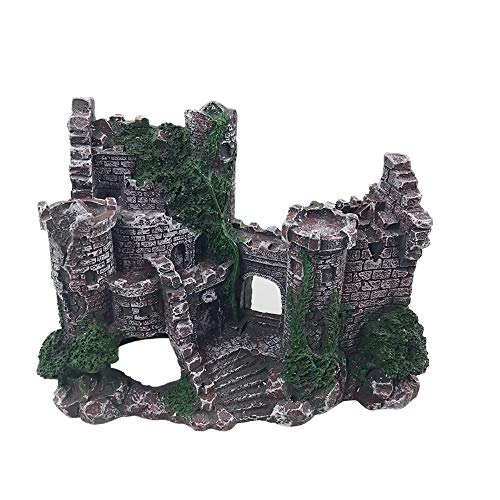 Large Fish Tank Decorations Castle Aquarium Decorations Large Resin Coral Castle Ornaments Fish House Breed Tank Decor for Marine Betta Fish Tank Landscape
