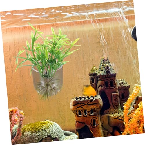 BESPORTBLE 8pcs Acrylic Aquarium Plant Holder Cups for Fish Tank Multi-use Feeding Tool and Planting Holder and Easy to Install for Aquatic Plants and Decoration